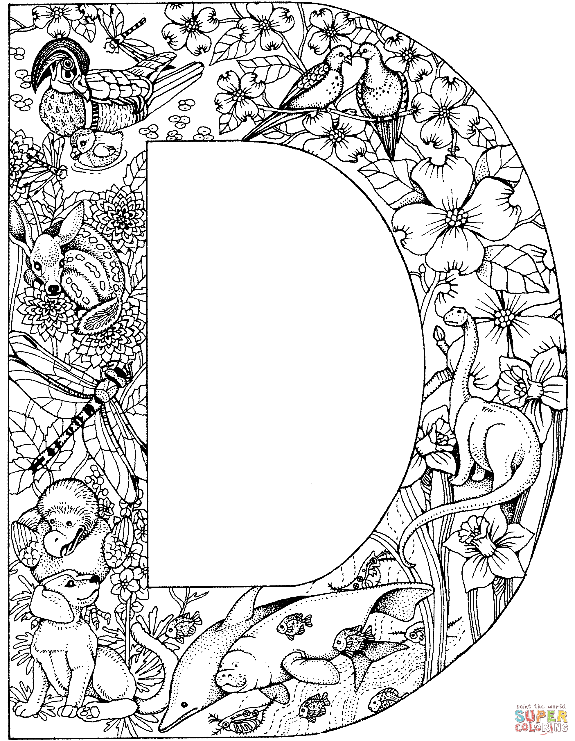 Letter D coloring page | Free Printable Coloring Pages