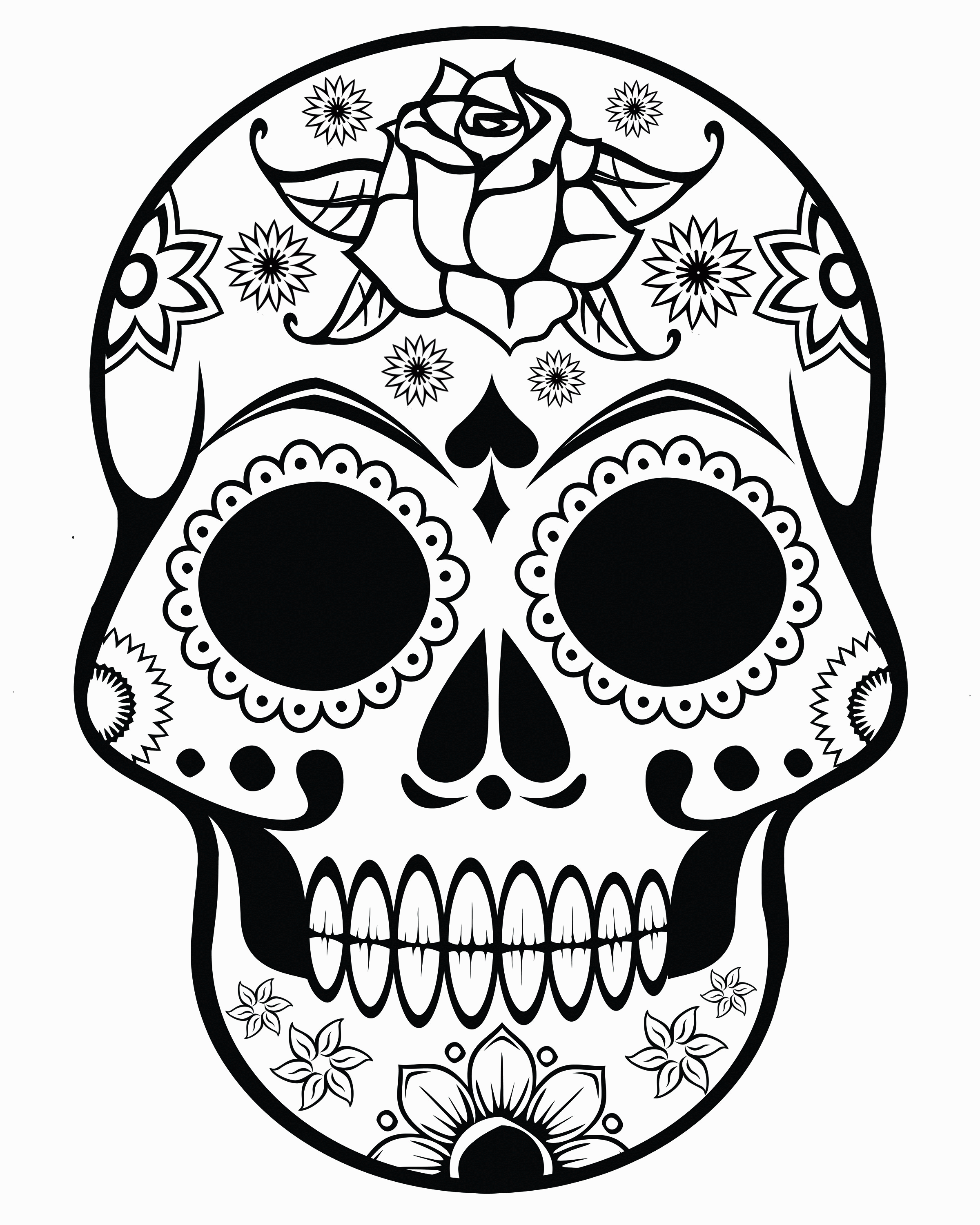 FREE Printable Halloween Coloring Pages for Adults - Sugar Skull ...