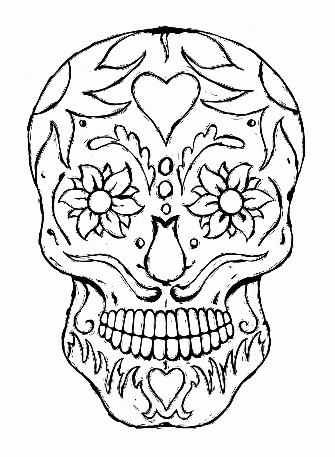 Skull And Crossbones Coloring Pages Skull Color Pages Mexican ...