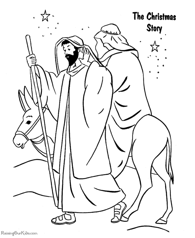 Nativity Story - Coloring Pages for Kids and for Adults