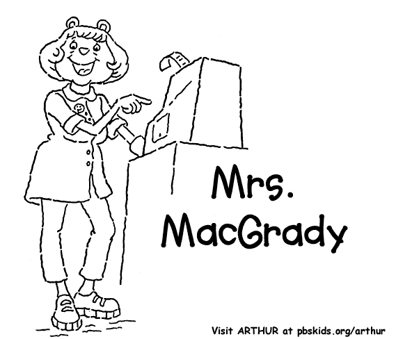 Coloring & Activity Pages: Mrs. MacGrady the Lunch Lady Coloring Page