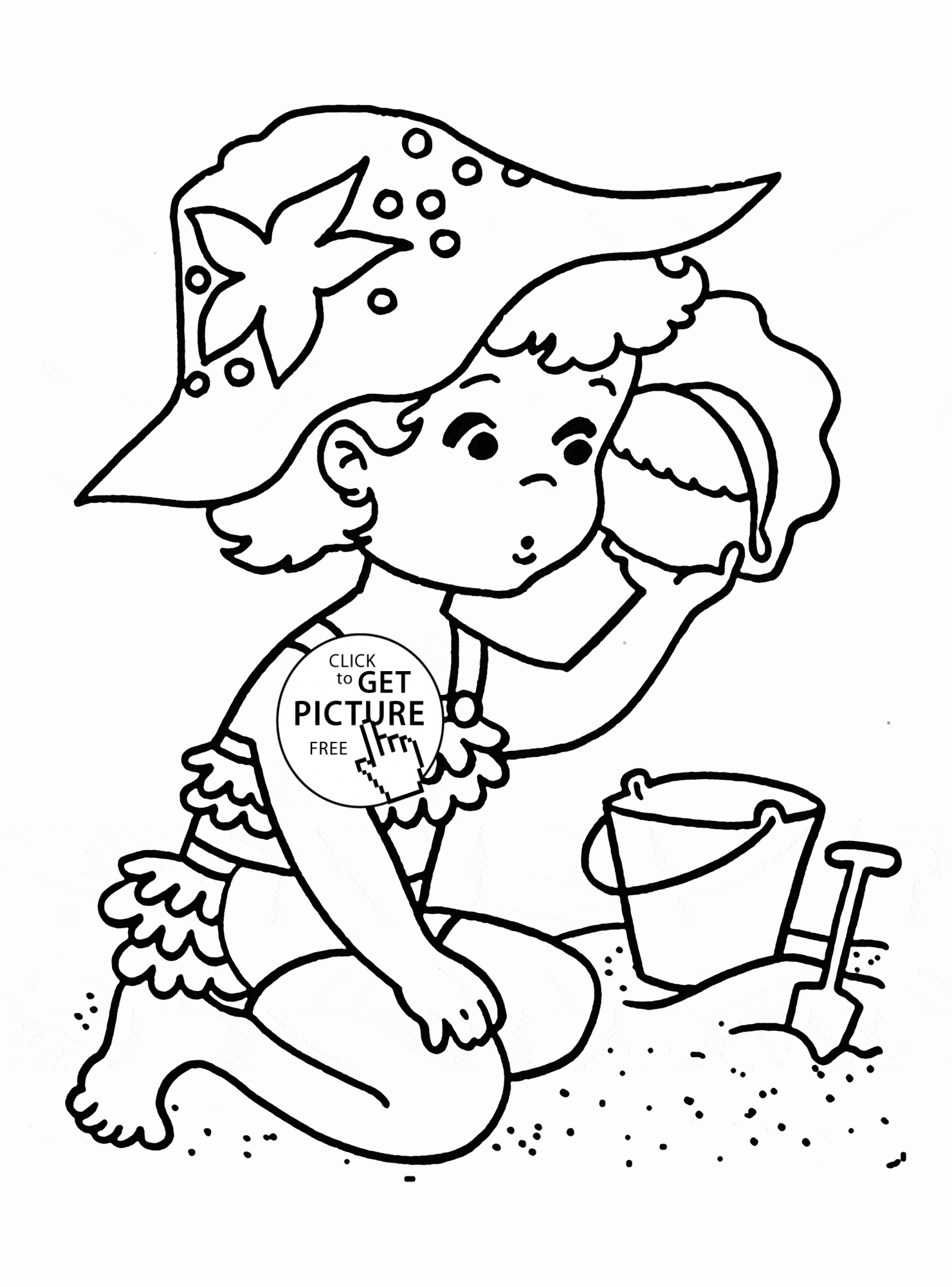 Little Summer Girl coloring page for kids, seasons coloring pages ...