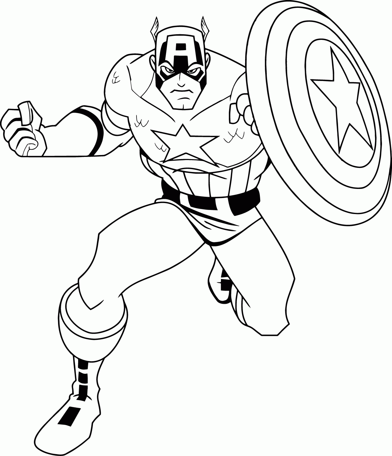 Captain America For Kids - Coloring Pages for Kids and for Adults