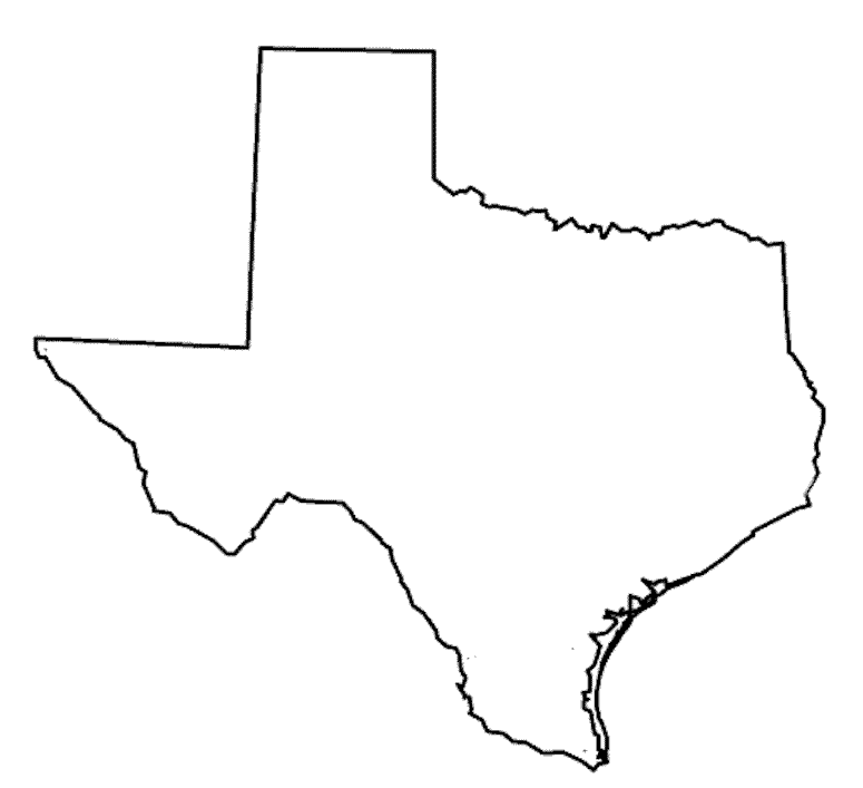 Outline Map Texas Rivers - new
