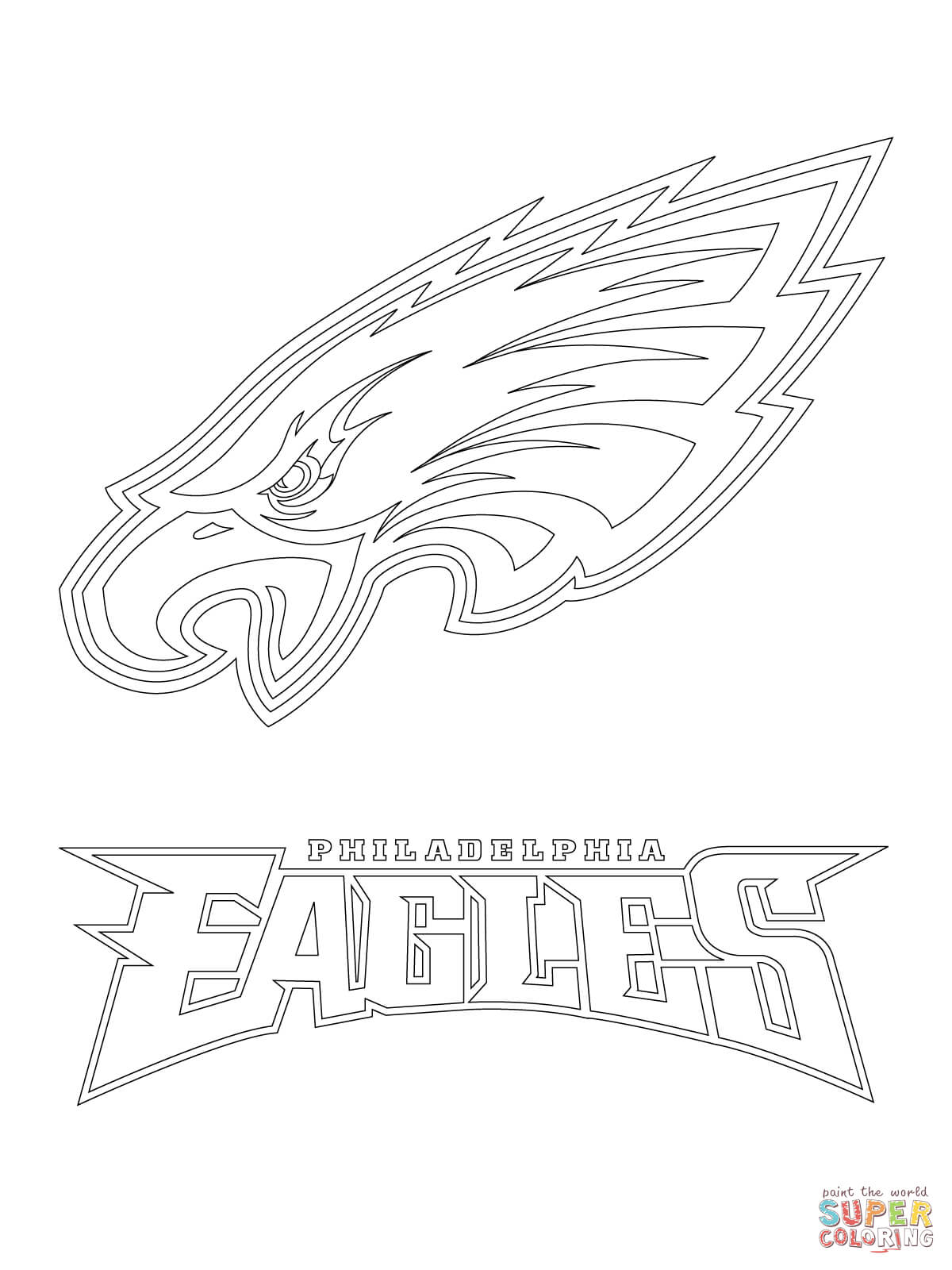Philadelphia Eagles Logo coloring page | Free Printable Coloring Pages