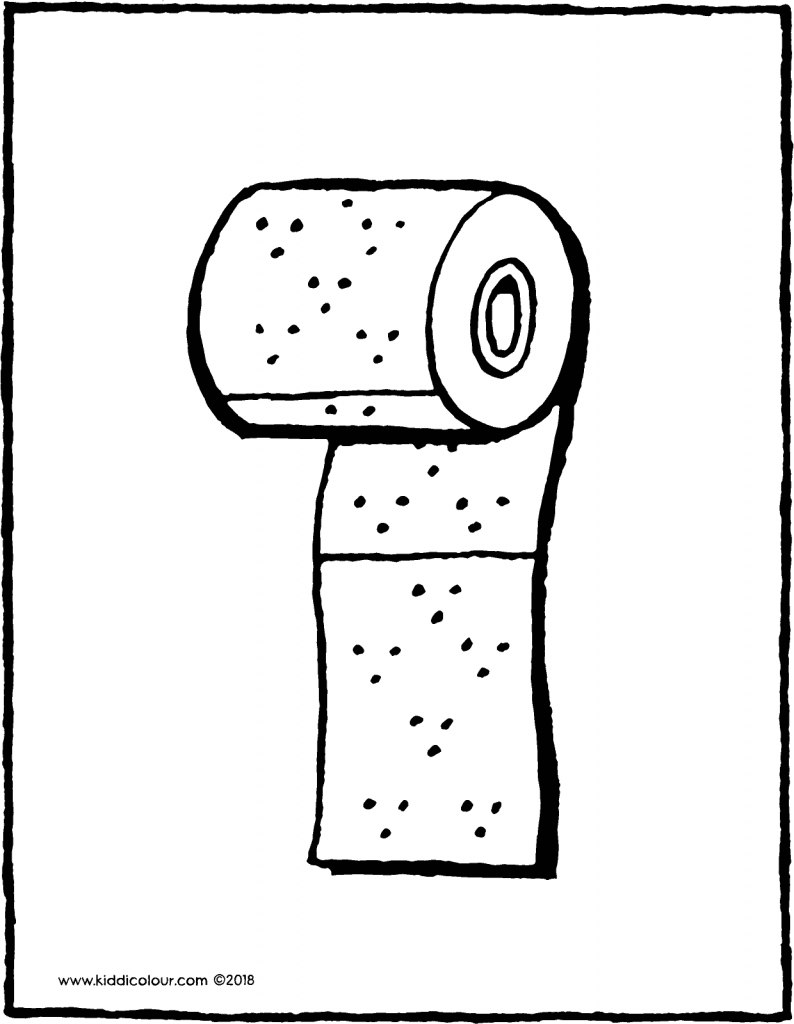 a roll of toilet paper colouring page drawing picture 01V | Paper ...