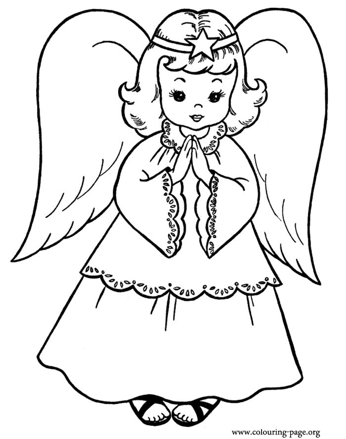 Christmas - Christmas angel coloring page