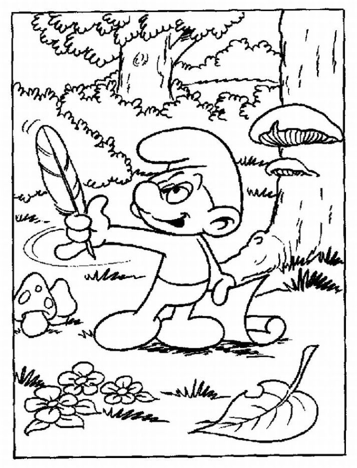 Free Smurf Coloring Pages For Kids - Technosamrat