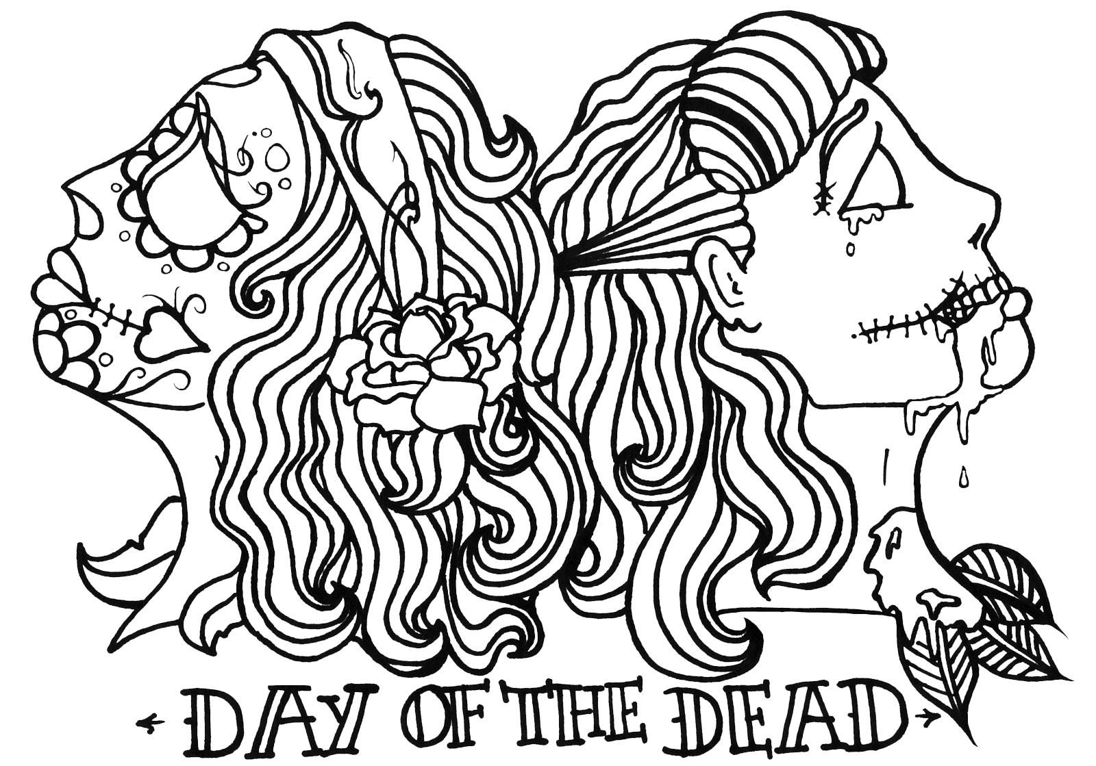 Coloring: Superb Day Of The Dead Coloring Pages Part 8 Day Of The ...