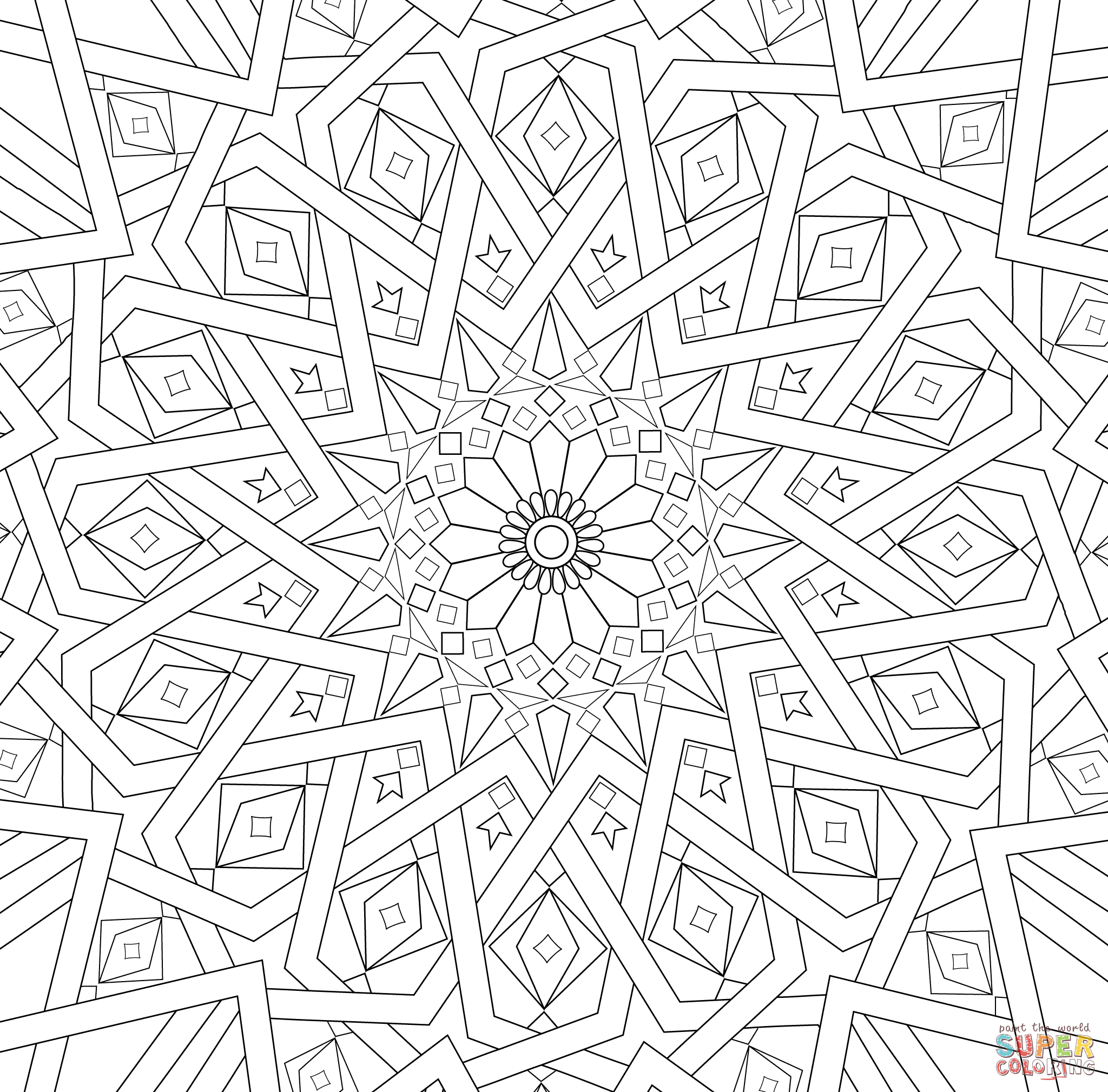 Traditional Islamic Mosaic coloring page | Free Printable Coloring ...
