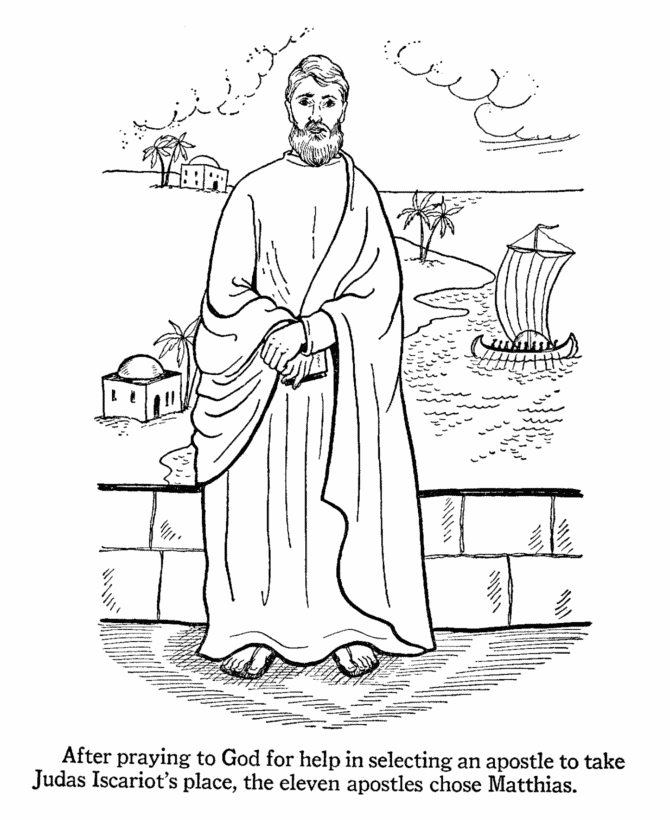 The Apostles Coloring Pages - Matthias the new 12th apostle ...