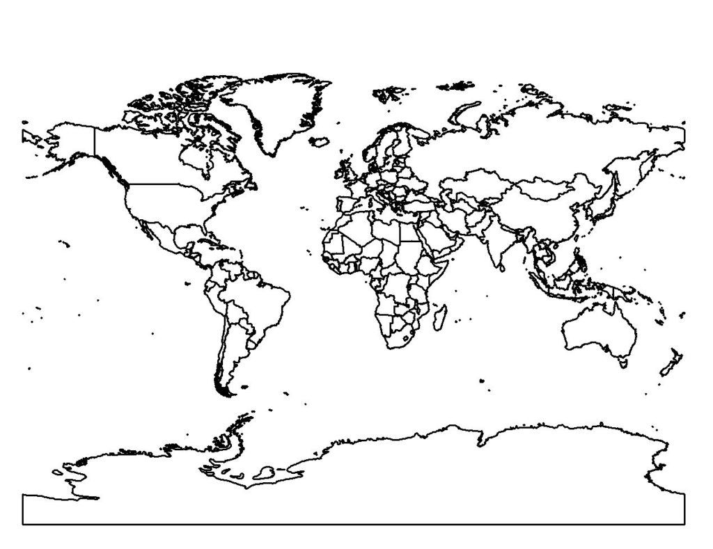 New Coloring Page: World Map Coloring Page For Kids, map of the ...