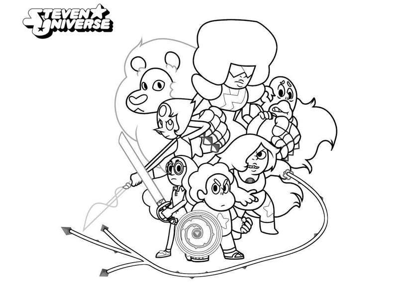 Steven Universe Coloring Pages Crystal Gems - Get Coloring Page