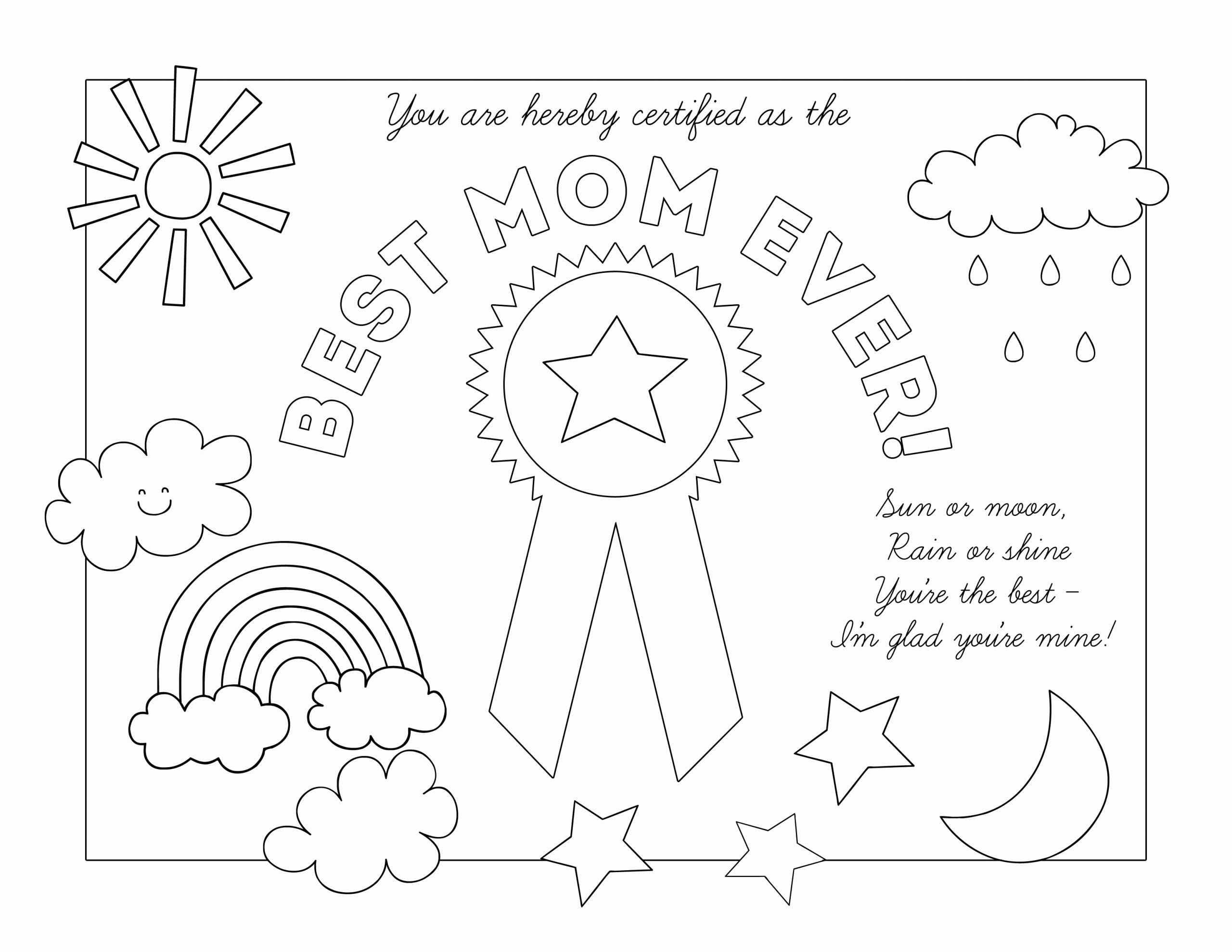 Best Mom Award Coloring Page (Page 1) - Line.17QQ.com