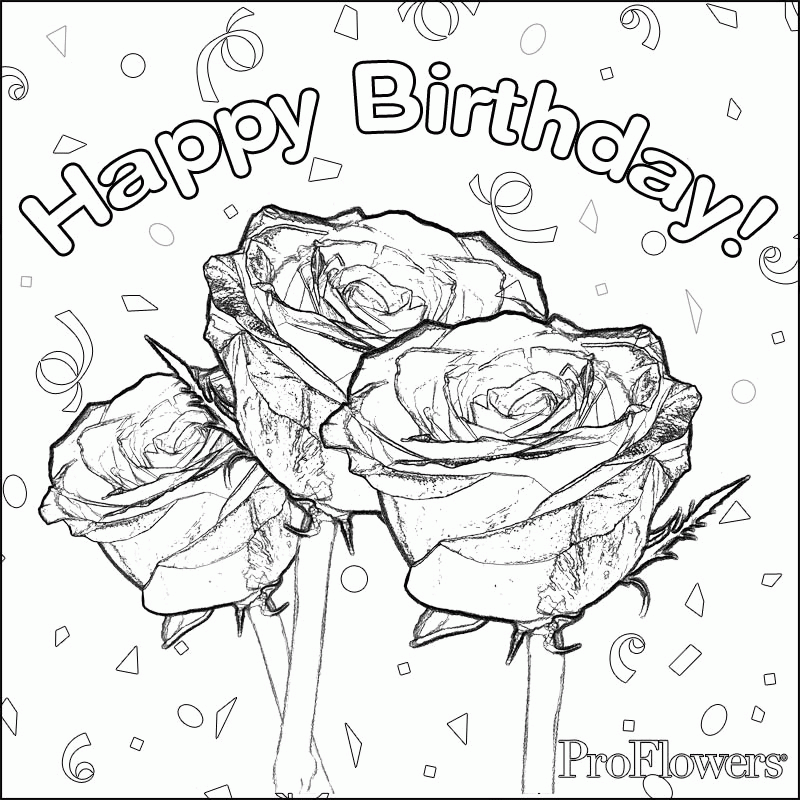 Coloring Page Birthday Card - Coloring Page