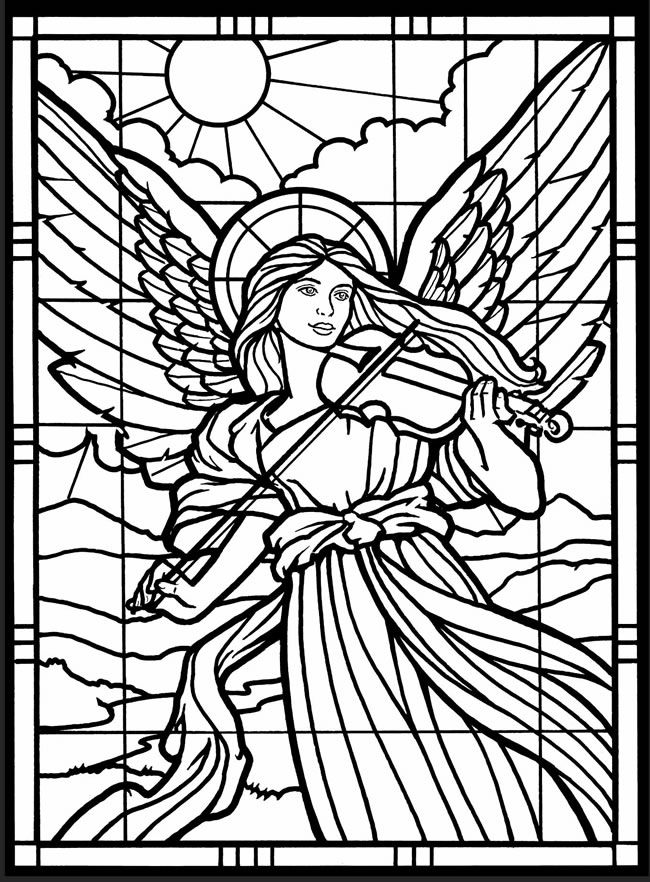 Stained Glass Coloring Sheet - Coloring Pages for Kids and for Adults