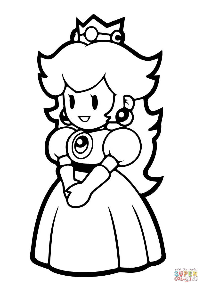 Paper Princess Peach coloring page | Free Printable Coloring Pages