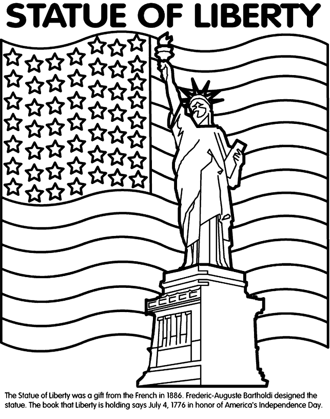 USA Flag and Liberty Coloring Pages : New Coloring Pages