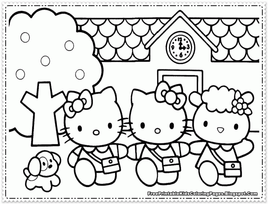 Hello Kitty Printing Coloring Pages Hello Kitty Coloring Pages For