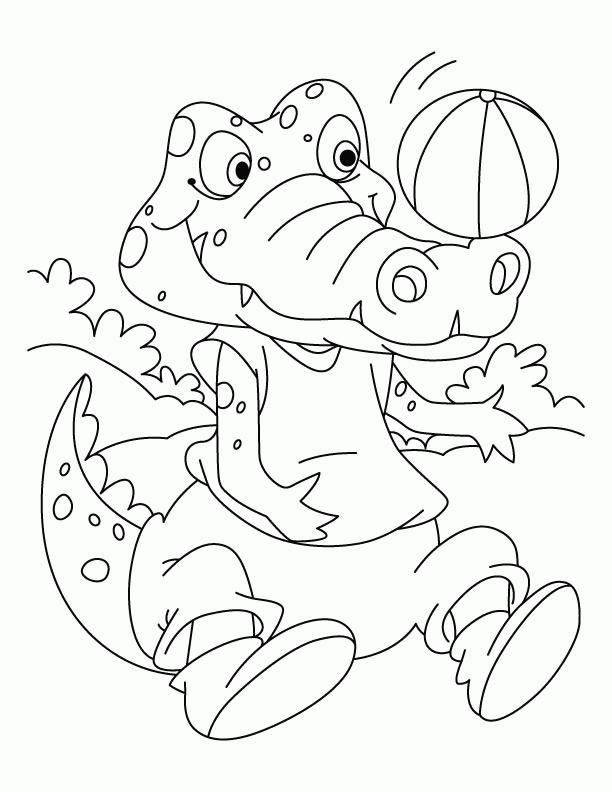 Football lover Crocodile coloring pages | Download Free Football