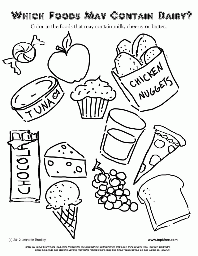 Dairy Foods Coloring Page Food Fun Coloring Activities For Kids