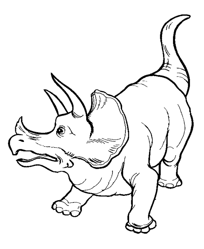 Dinosaur Coloring Pages | Printable Triceratops coloring page and