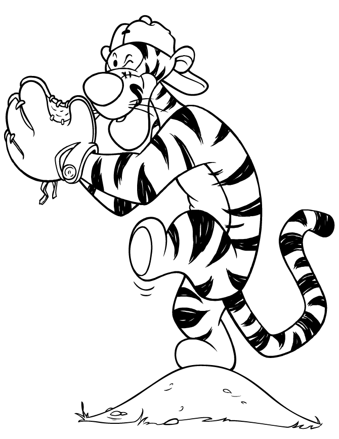 Simple Tigger Coloring Page | Free Printable Coloring Pages
