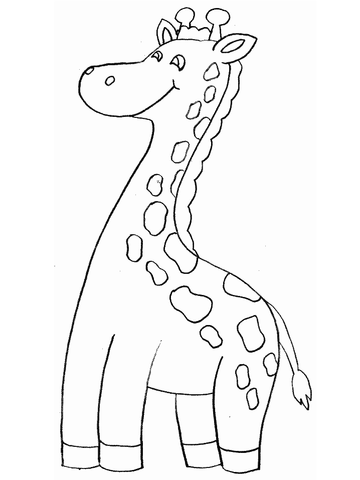 Printable Giraffe Animals Coloring Pages 