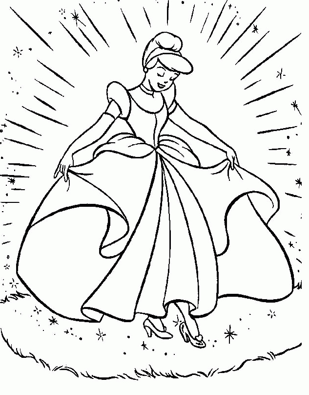 Princess Cinderella Is A Very Beautiful Coloring Pages
