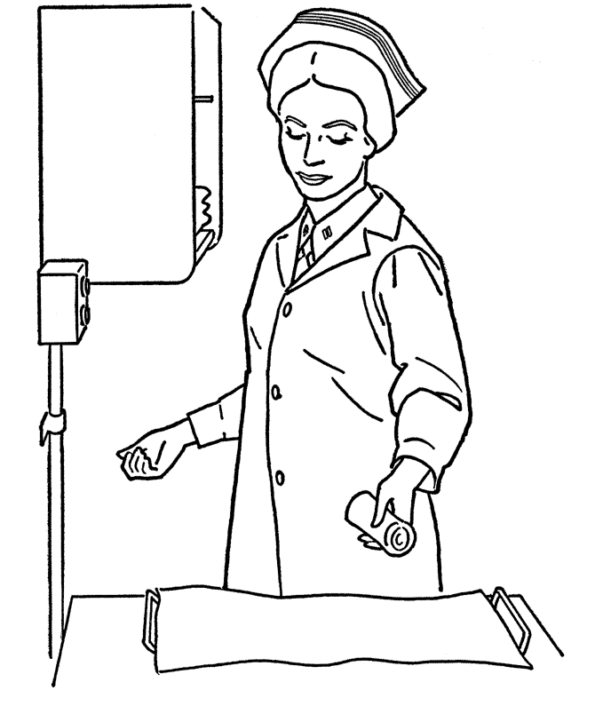 Nurse Coloring Book Free - Doctor Day Cartoon Coloring Pages