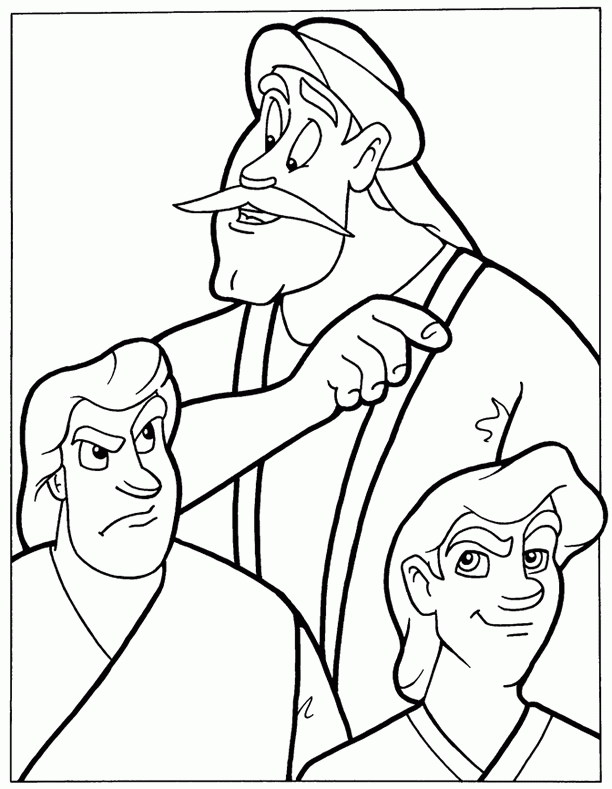 The Parable of the Two Sons - Coloring Page