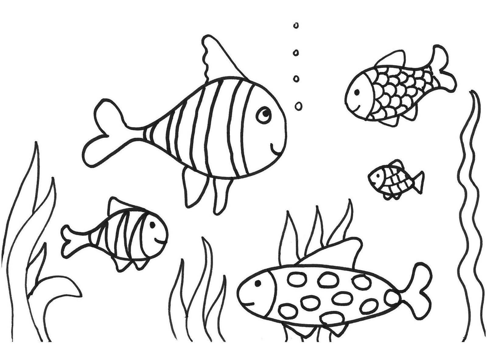 Fish Coloring Pages Cartoon Fish In The Tub Page adult