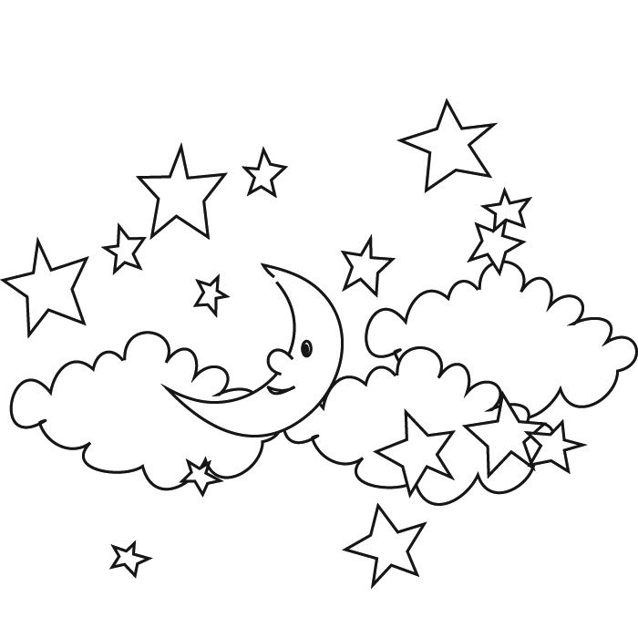 Moon And Stars Coloring Pages | Star coloring pages, Moon coloring pages, Coloring  pages