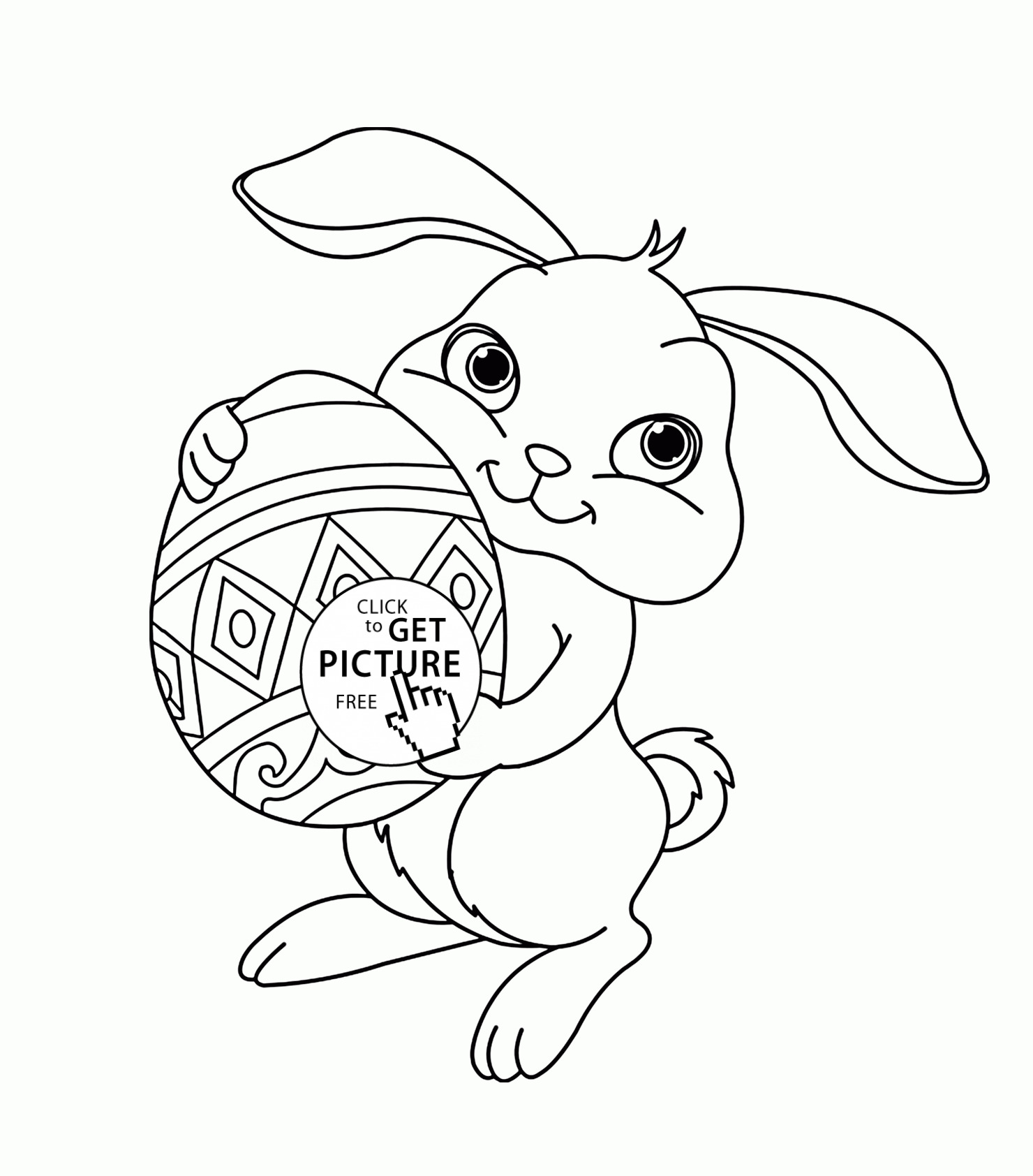 Cute Easter Bunny coloring page for kids, coloring pages ...