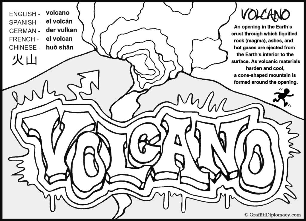 10 Pics of Realistic Volcano Coloring Page - Graffiti Coloring ...