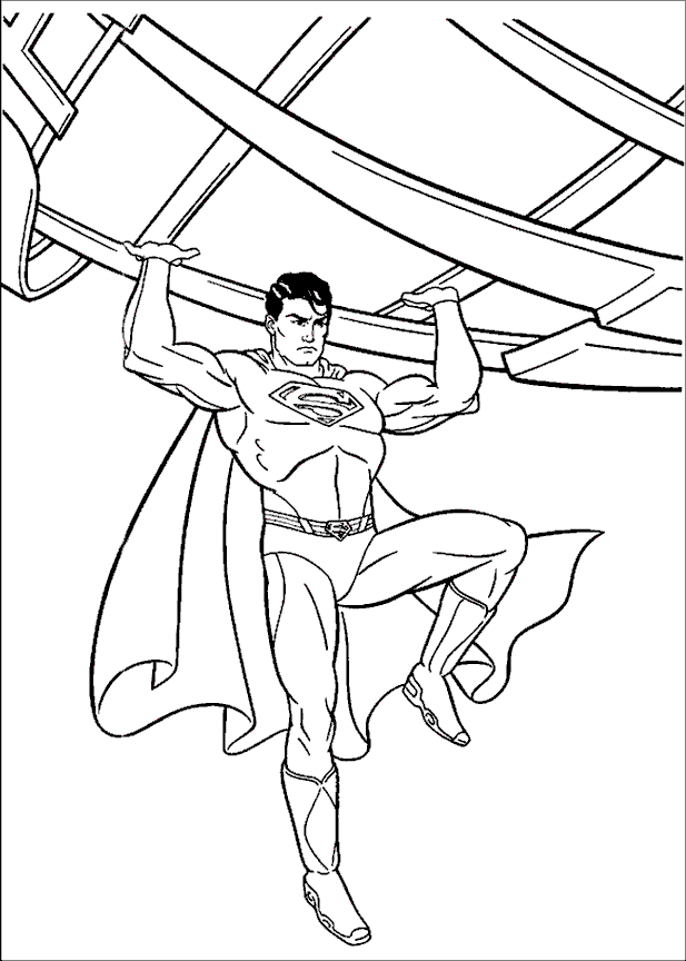 Superman in Daily Planet Coloring Page | Kids Coloring Page