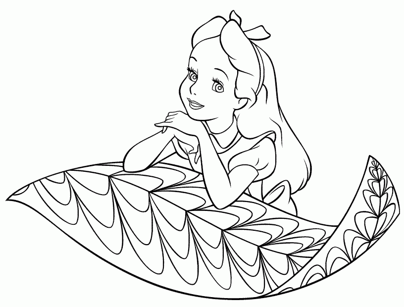 Alice In Wonderland Tea Party Coloring Pages Com