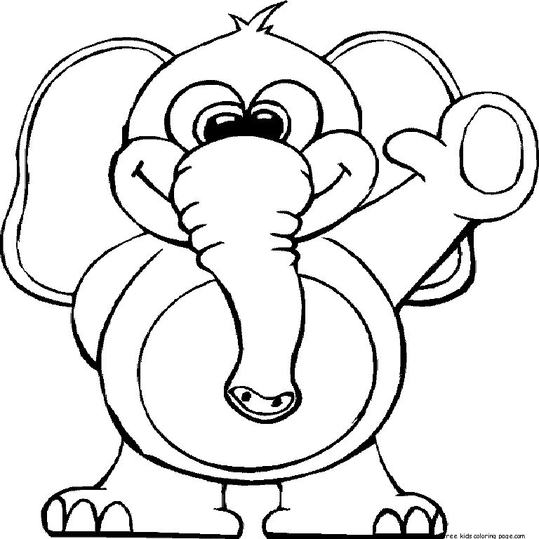 Print out elephant coloring pages for preschool - Free Printable