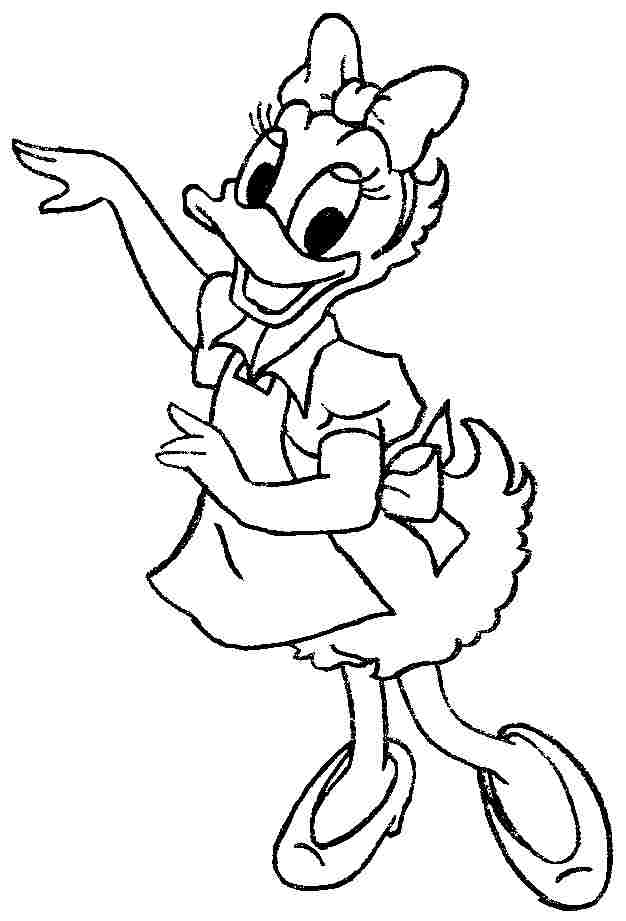 Cartoon Disney Daisy Duck Coloring Sheets Printable Free For