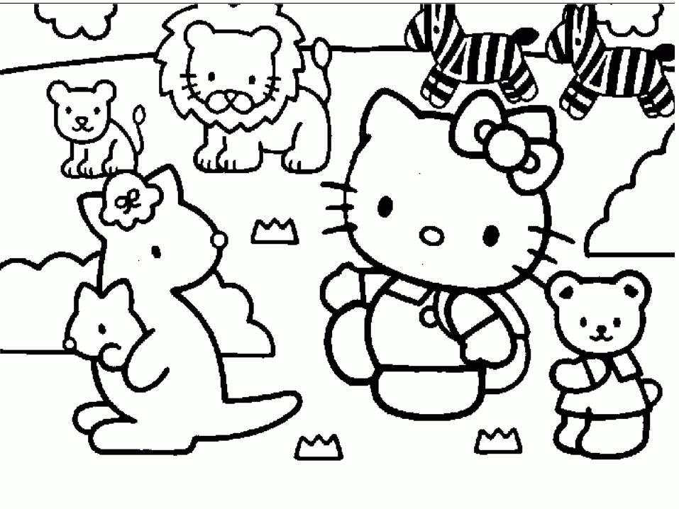 Free Coloring Hello Kitty Christmas