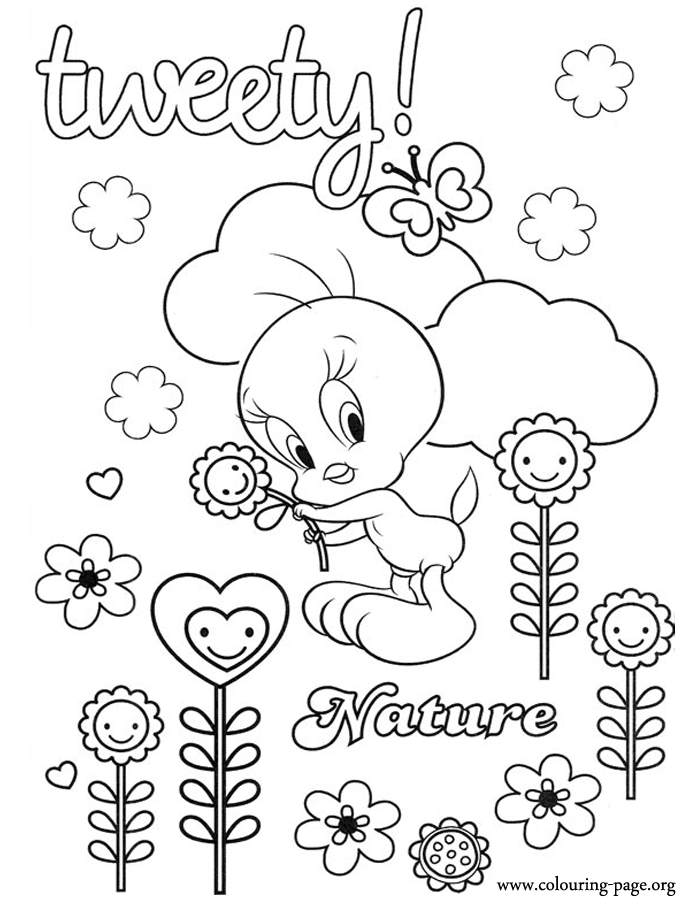 Tweety Bird Nature Coloring Pages - Tweety Bird Coloring Pages