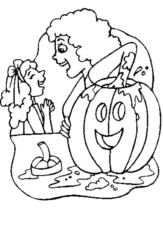 Carving a Pumpkin Coloring Sheet - Homeschool Helper