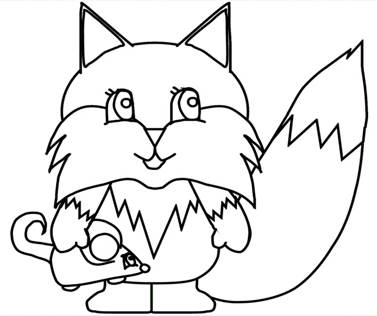 Little Fox And Mouse Coloring Pages - Fox Coloring Pages : iKids