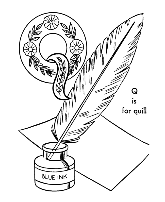 ABC Alphabet Coloring Sheets - ABC Quill - Objects coloring page