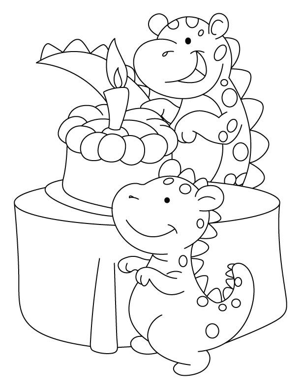 dinosaur birthday Colouring Pages (page 2)