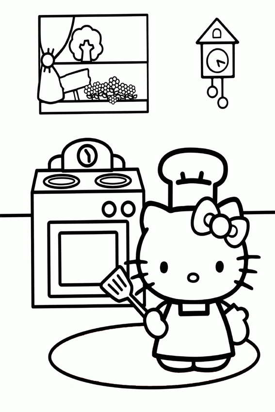 Hello Kitty coloring pages overview with a lot of Kitties