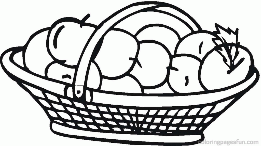 Basket Coloring Pages 5 Coloring Page Of A Fruit Basket Coloring ...