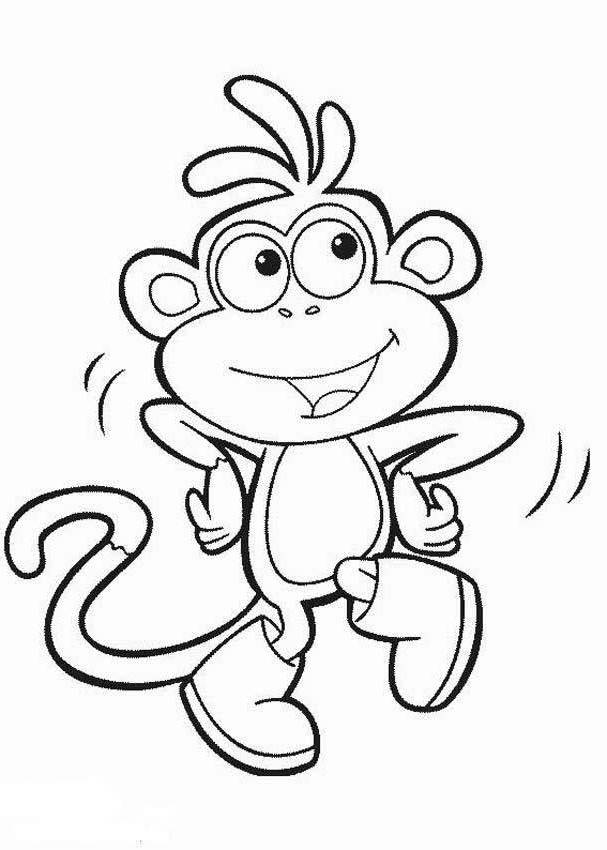 Print Dancing Boots The Monkey Dora The Explorer Coloring Page or