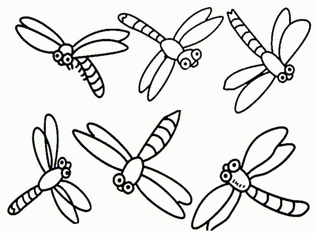 Realistic Dragonfly Coloring Pages For Kids - Dragonfly Coloring