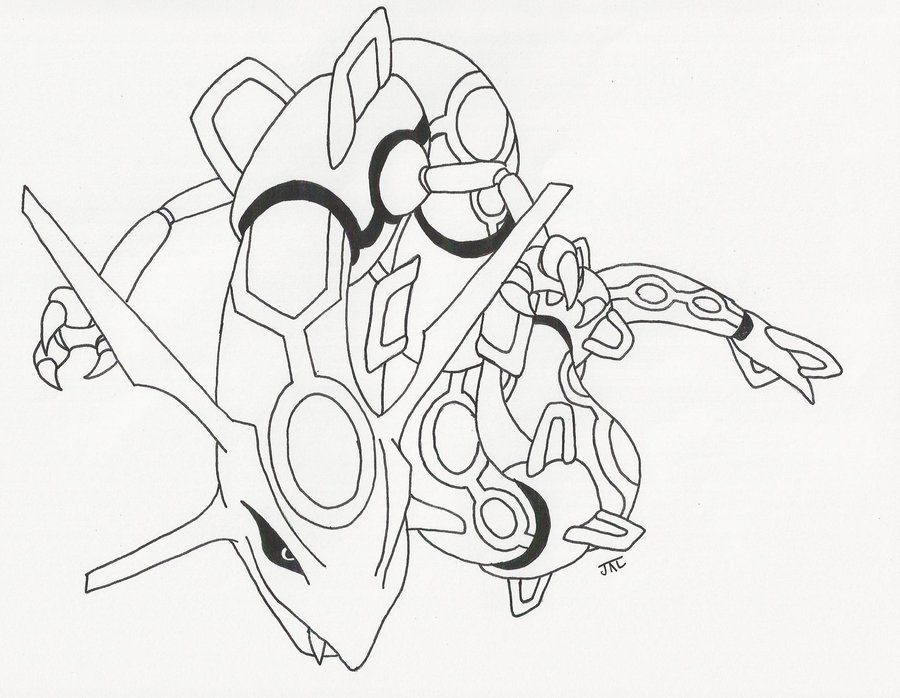 Coloring Pages Rayquaza Line | Coloring pages wallpaper